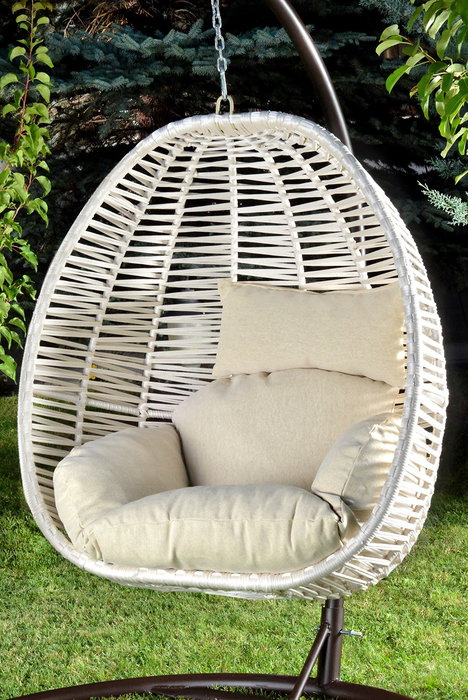 Hanah Home Silla Columpio Individual de Jardín en Crema
